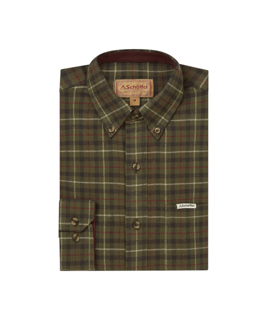 chemise de chasse vert khaki akenham homme schoffel