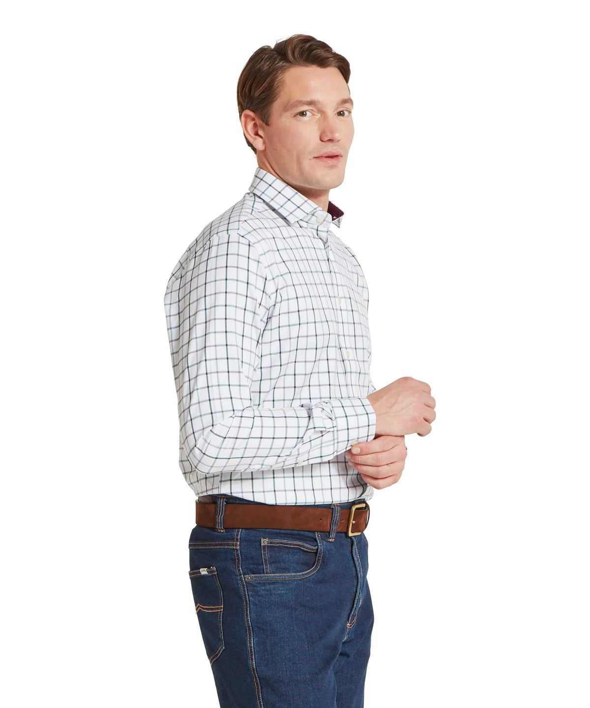 Chemise tailored en coton Homme Baconsthorpe - Deep purple - Schoffel
