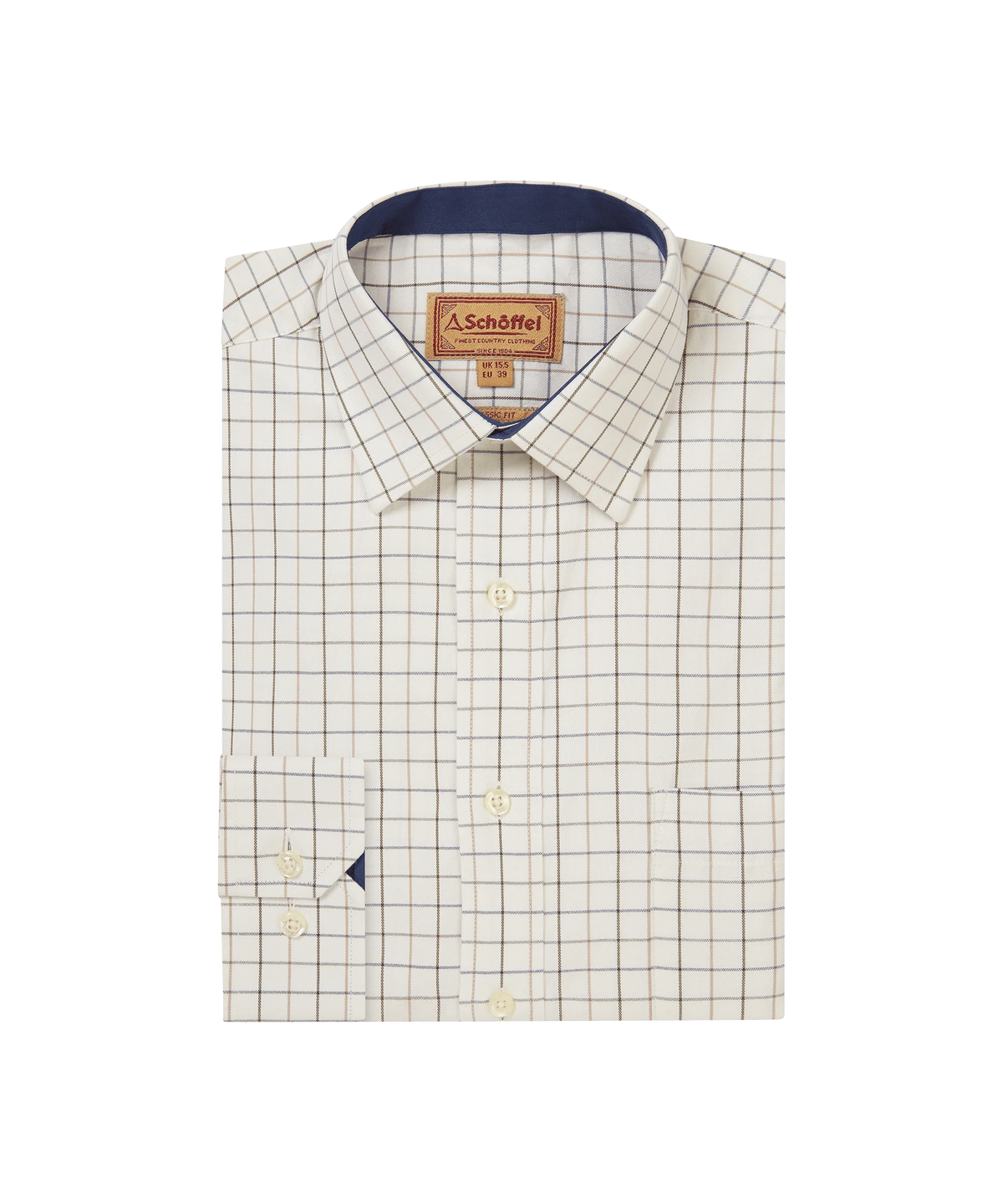 Chemise tattersall en coton Homme Burnham - Blueberry - Schoffel