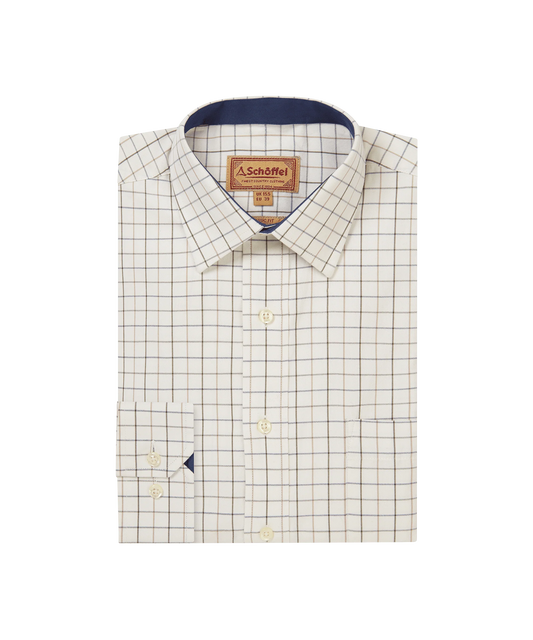 Chemise tattersall en coton Homme Burnham - Blueberry - Schoffel