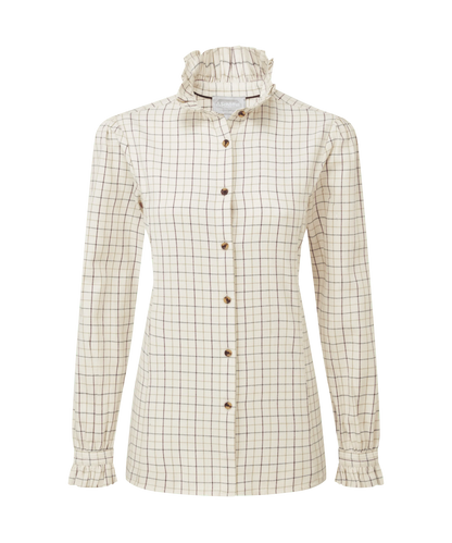 Chemise en coton brossé femme Sheringham - Beetroot check - Schoffel