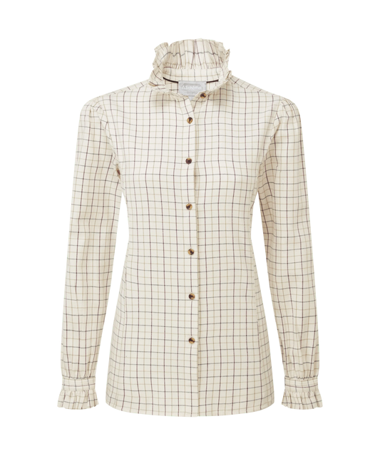 Chemise en coton brossé femme Sheringham - Beetroot check - Schoffel