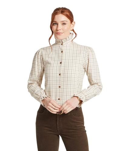 Chemise en coton brossé femme Sheringham - Beetroot check - Schoffel