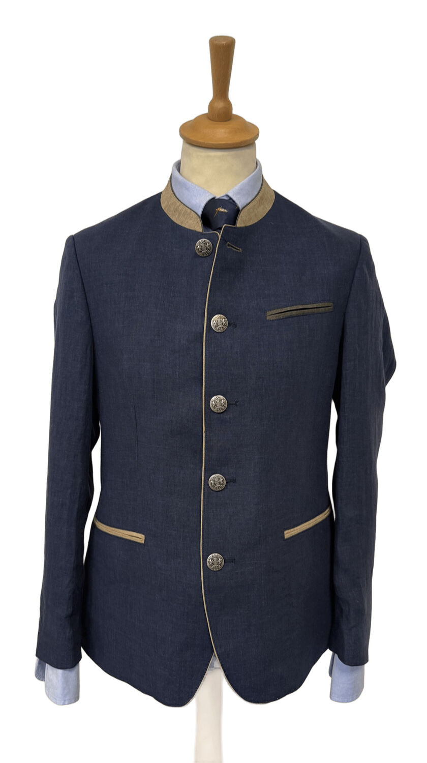 veste autrichienne en lin bleu marine maximilian Murau homme